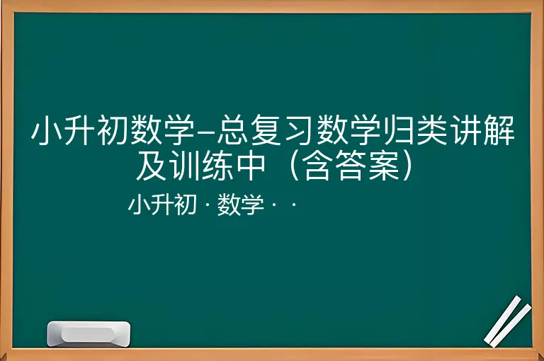 小升初数学-总复习数学归类讲解及训练中（含答案）