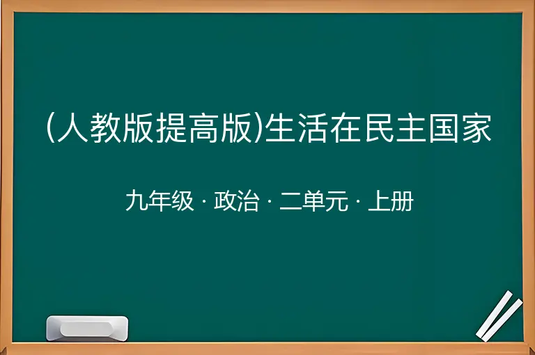(人教版提高版)生活在民主国家-九年级-政治-上册-二单元