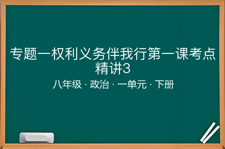 专题一权利义务伴我行第一课考点精讲3-八年级-政治-下册-一单元