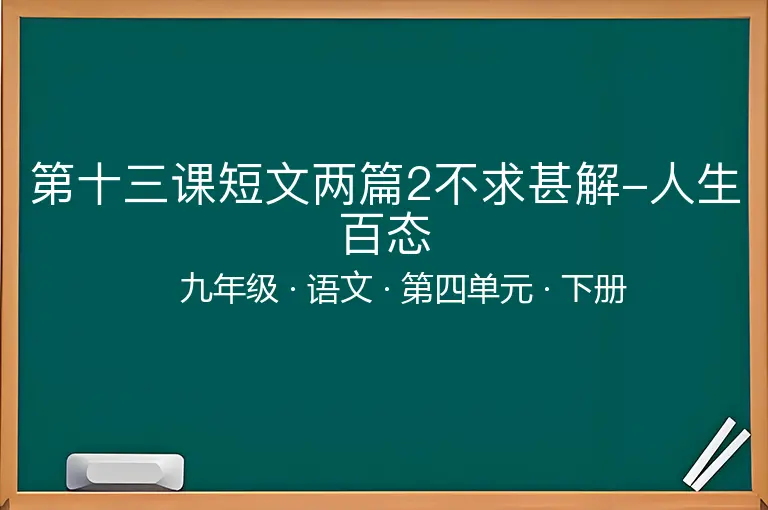 第十三课短文两篇2不求甚解-人生百态-九年级-语文-下册-第四单元