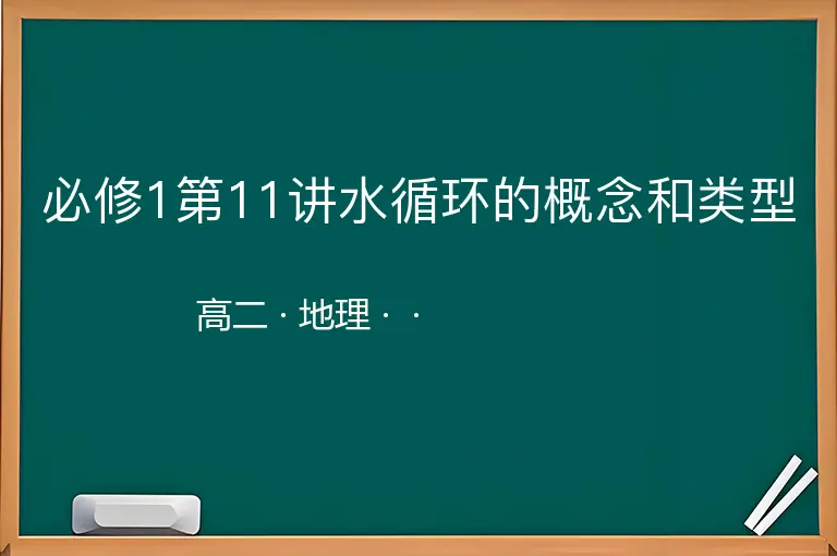 必修1第11讲水循环的概念和类型-高二-地理--