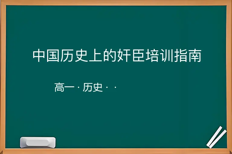中国历史上的奸臣培训指南-高一-历史--