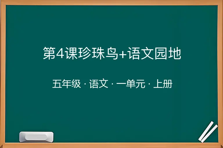 第4课珍珠鸟+语文园地-五年级-语文-上册-一单元